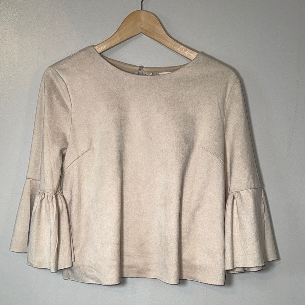 Altar'd State Cream Bell Sleeve Blouse